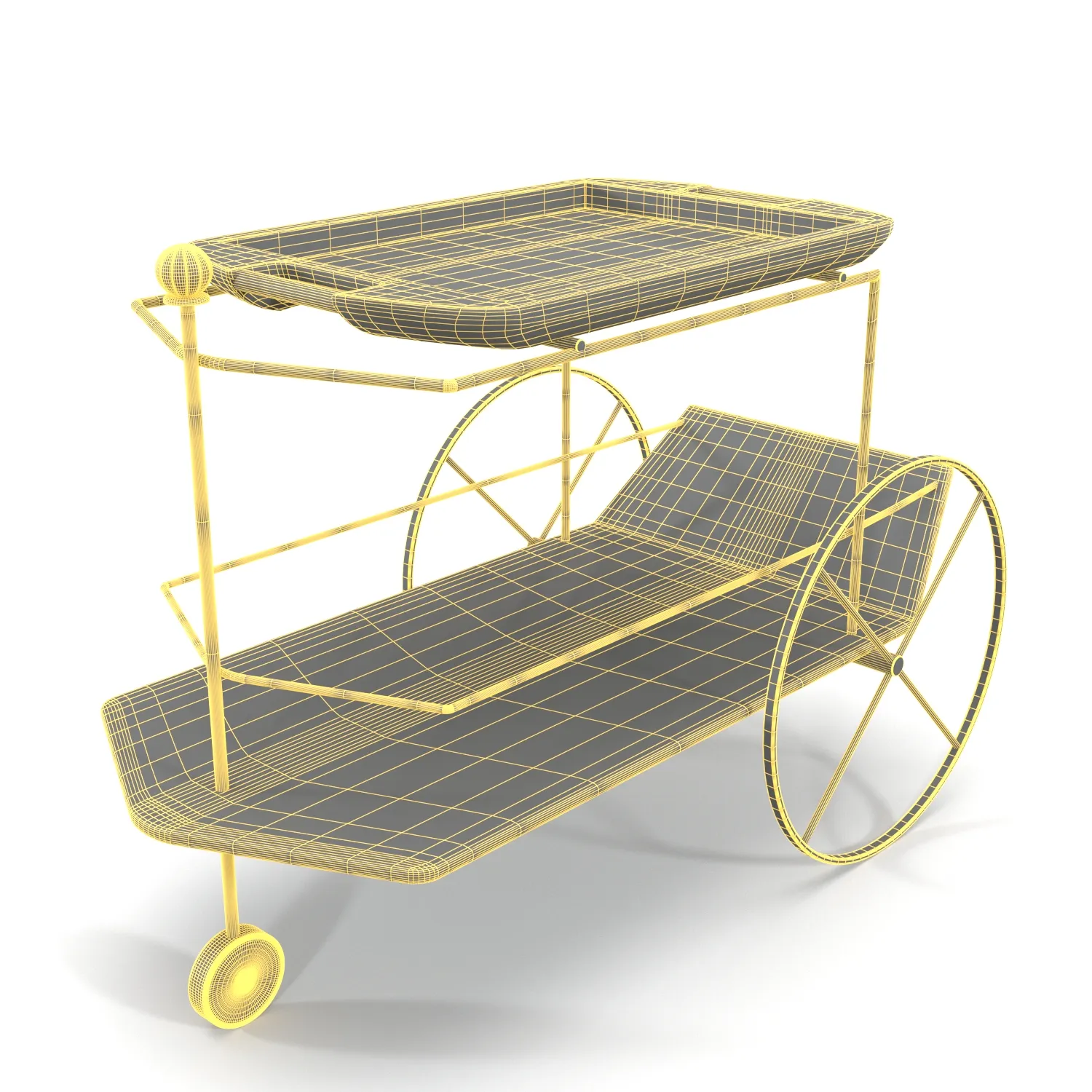 Carrinho De Cha Tea Trolley PBR 3D Model_07